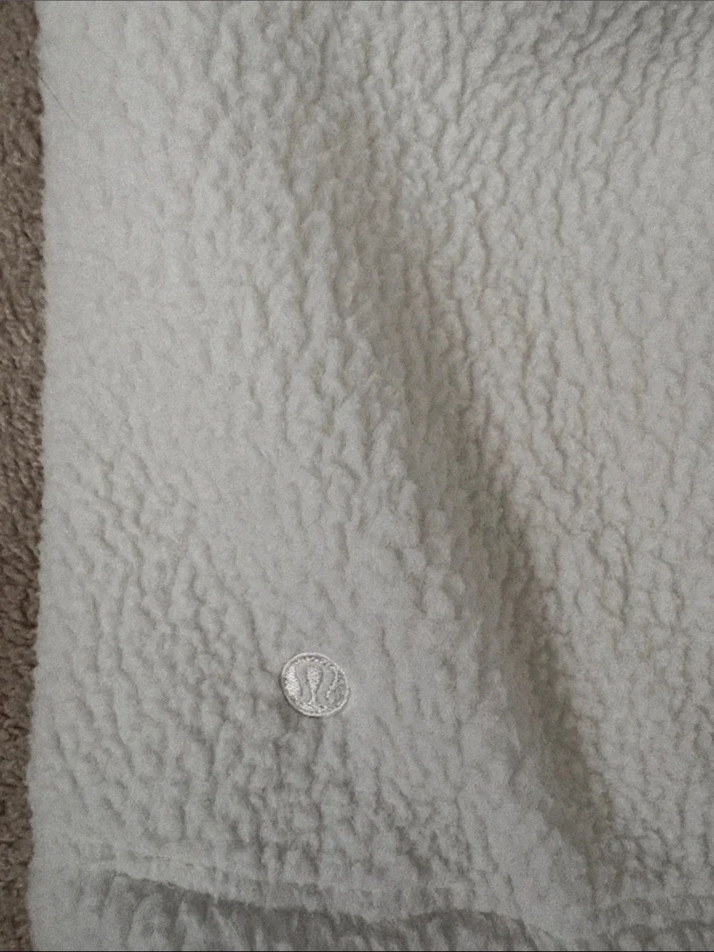 lululemon athletica White and Light Gray Hooded Sherpa Pullover - Picture 3 of 5